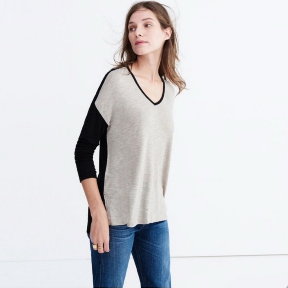 Madewell Colorblock Anthem Long Sleeve Top Small